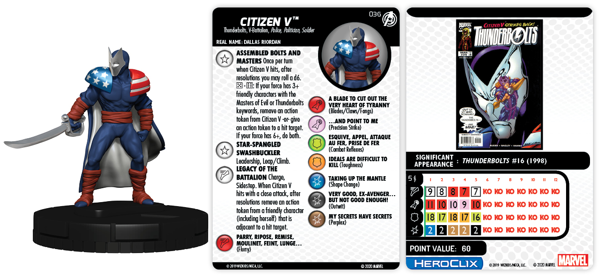 HeroClix Captain America and the Avengers #020 Citizen V
